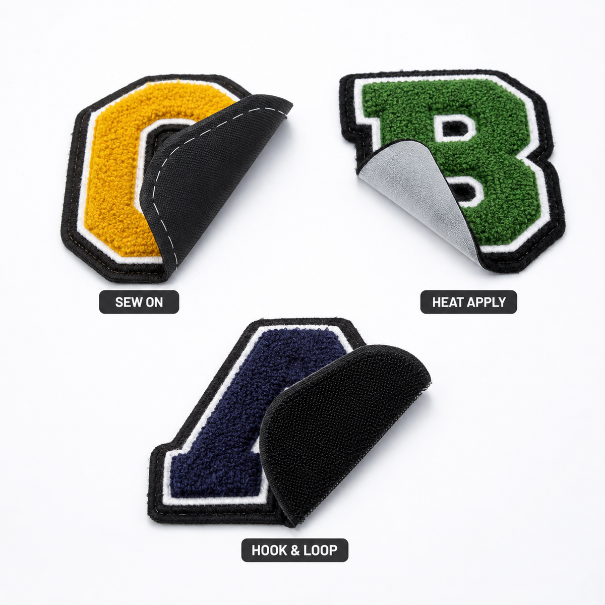 Custom Chenille Patches | Personalized Letter & Logo Varsity Patches | Custom College, School & Team Jacket Patches