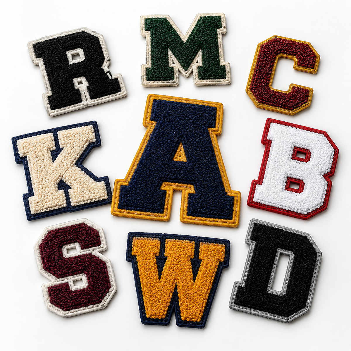 Custom Chenille Letter Patches | Varsity Jacket & College Patches | Personalized Letter, Number & School Patches
