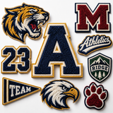 Custom Chenille Logo Patches | Embroidered Varsity Patches for Jackets | Custom School, College & Team Patches