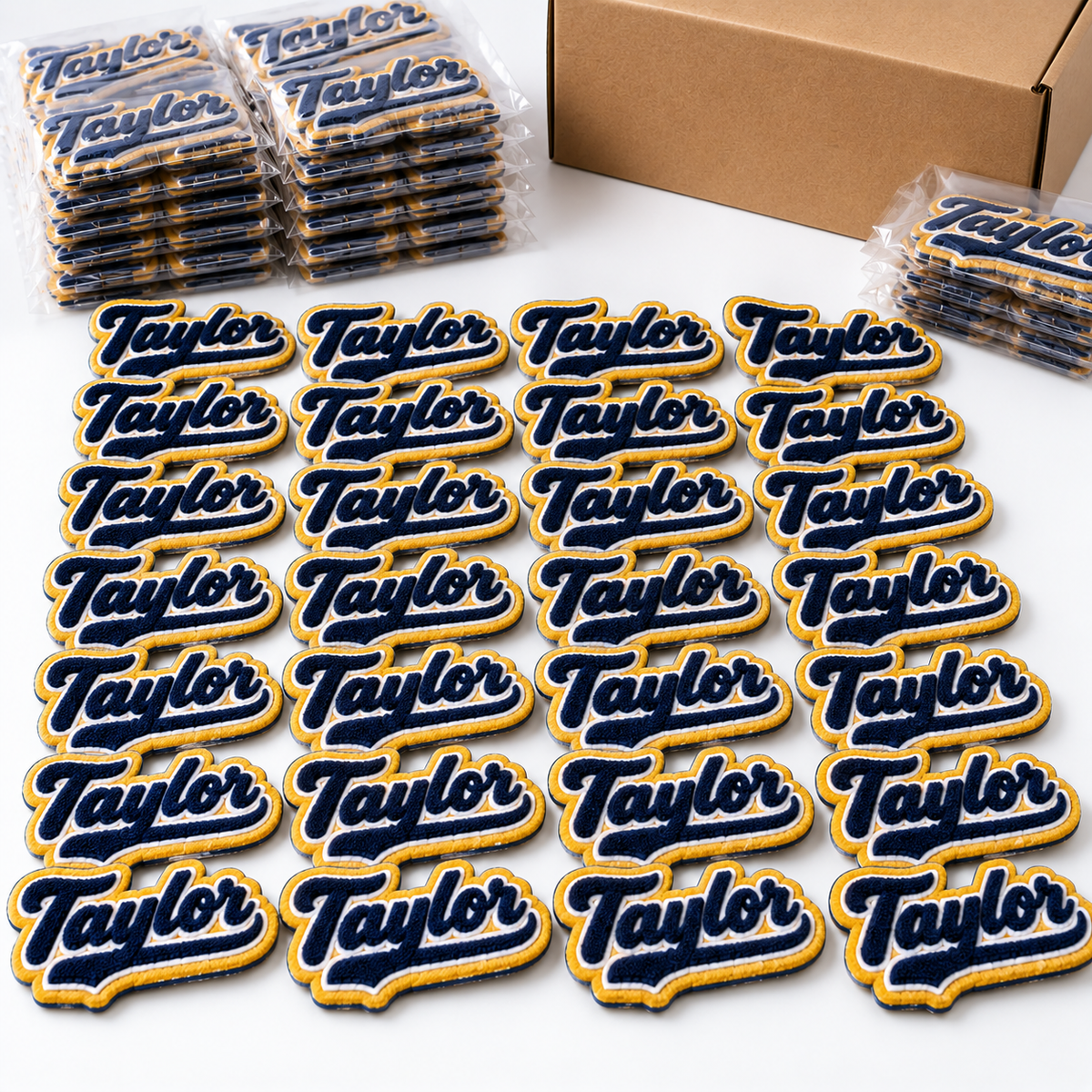 Custom Chenille Name Patches | Personalized Varsity Jacket Patches | Custom Letterman, School & Team Name Patches