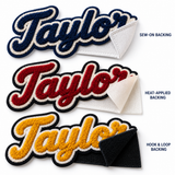 Custom Chenille Name Patches | Personalized Varsity Jacket Patches | Custom Letterman, School & Team Name Patches