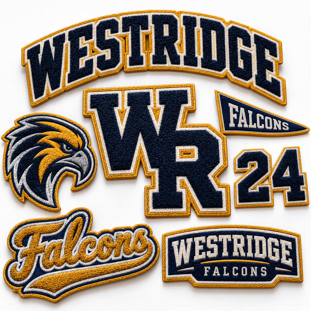 Custom Chenille Name Patches | Personalized Varsity Jacket Patches | Custom Letterman, School & Team Name Patches
