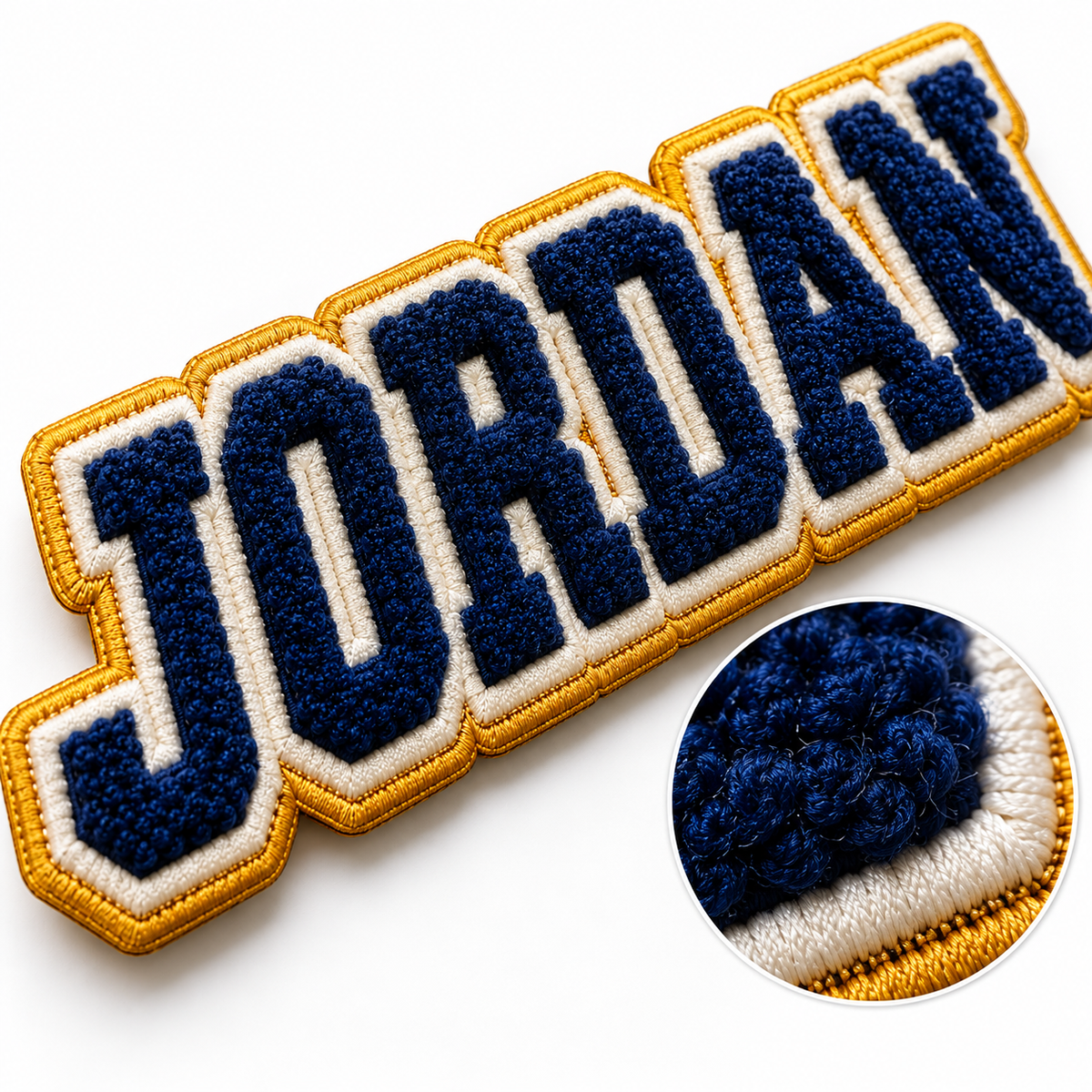 Custom Chenille Name Patches | Personalized Varsity Jacket Patches | Custom Letterman, School & Team Name Patches