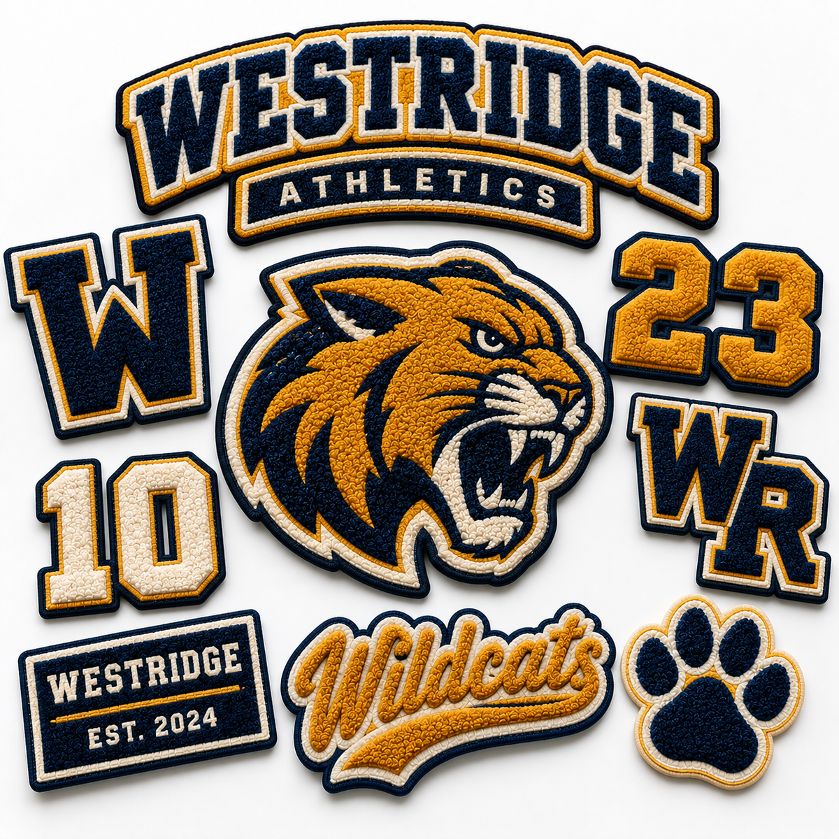 Custom Chenille Team Patches | Varsity Sports & School Logo Patches | Personalized Chenille Team Patches