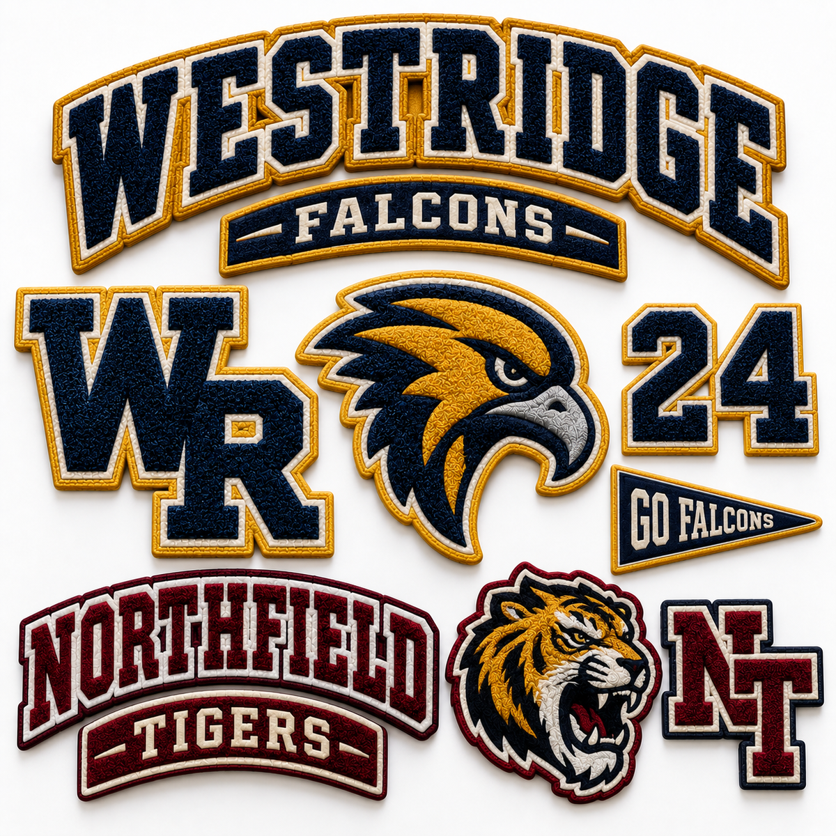 Custom Chenille Team Patches | Varsity Sports & School Logo Patches | Personalized Chenille Team Patches
