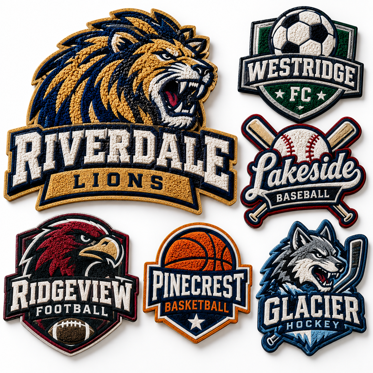 Custom Chenille Team Patches | Varsity Sports & School Logo Patches | Personalized Chenille Team Patches