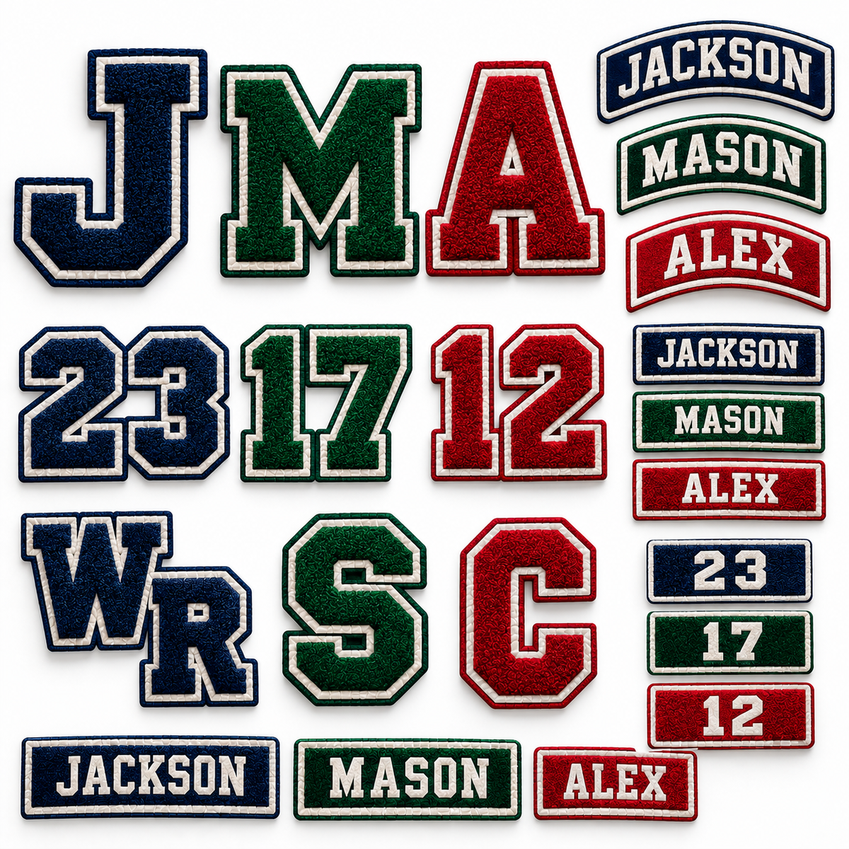 Custom Chenille Jacket Patches | Personalized College & Varsity Patches | Custom Letterman Jacket Patches