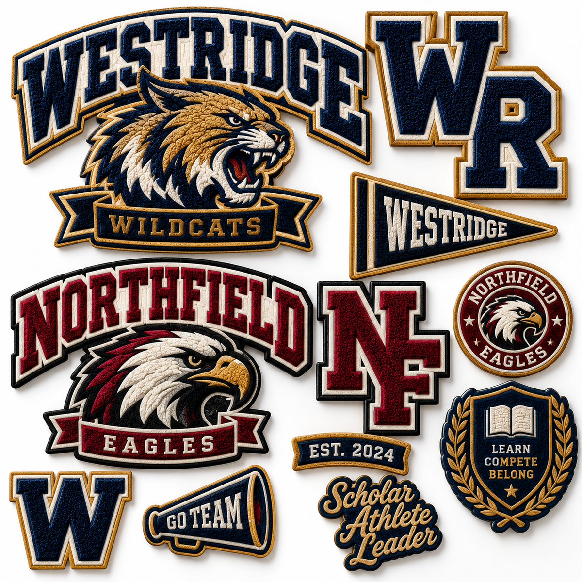 Custom Chenille Jacket Patches | Personalized College & Varsity Patches | Custom Letterman Jacket Patches