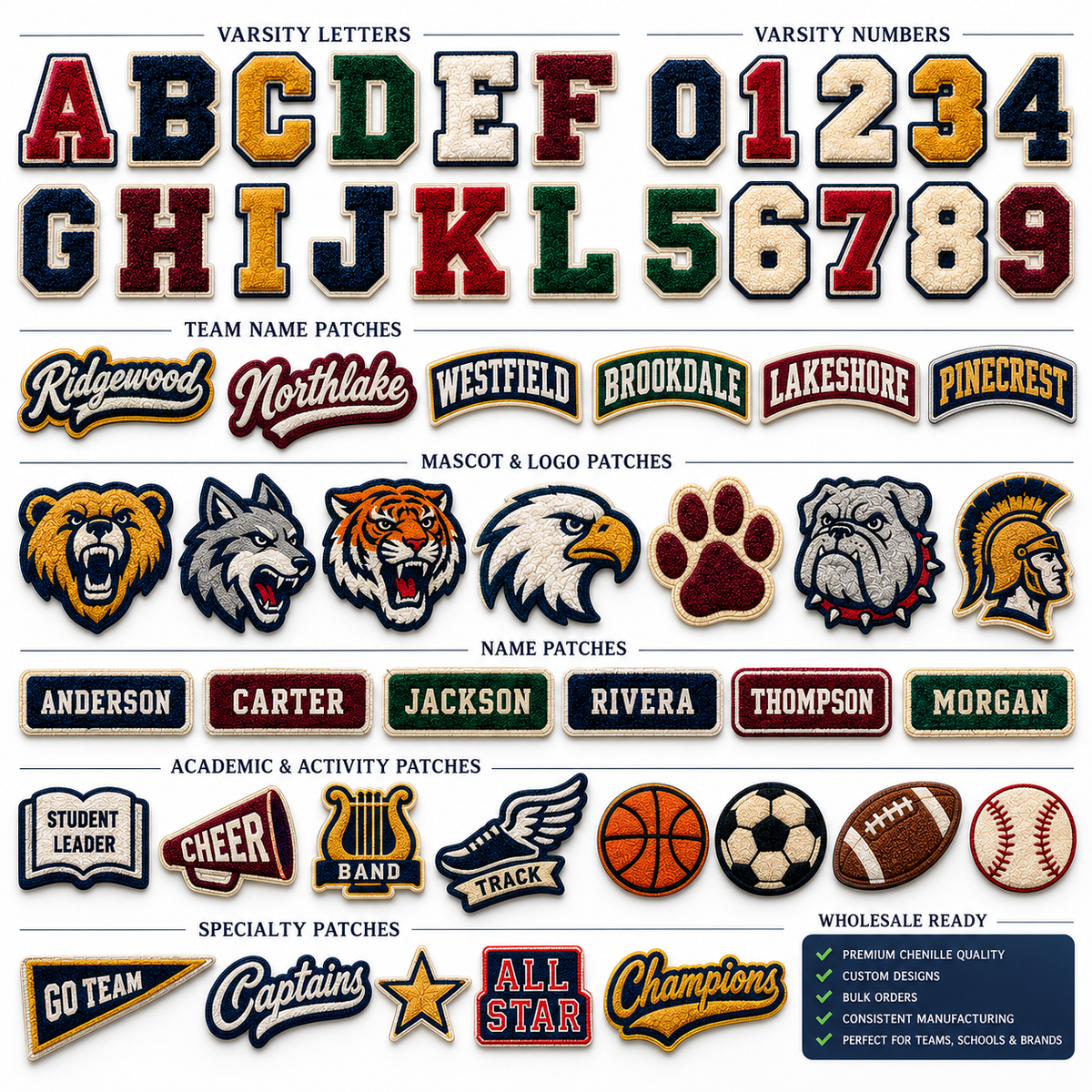 Wholesale Custom Chenille Patches for Personalized Apparel
