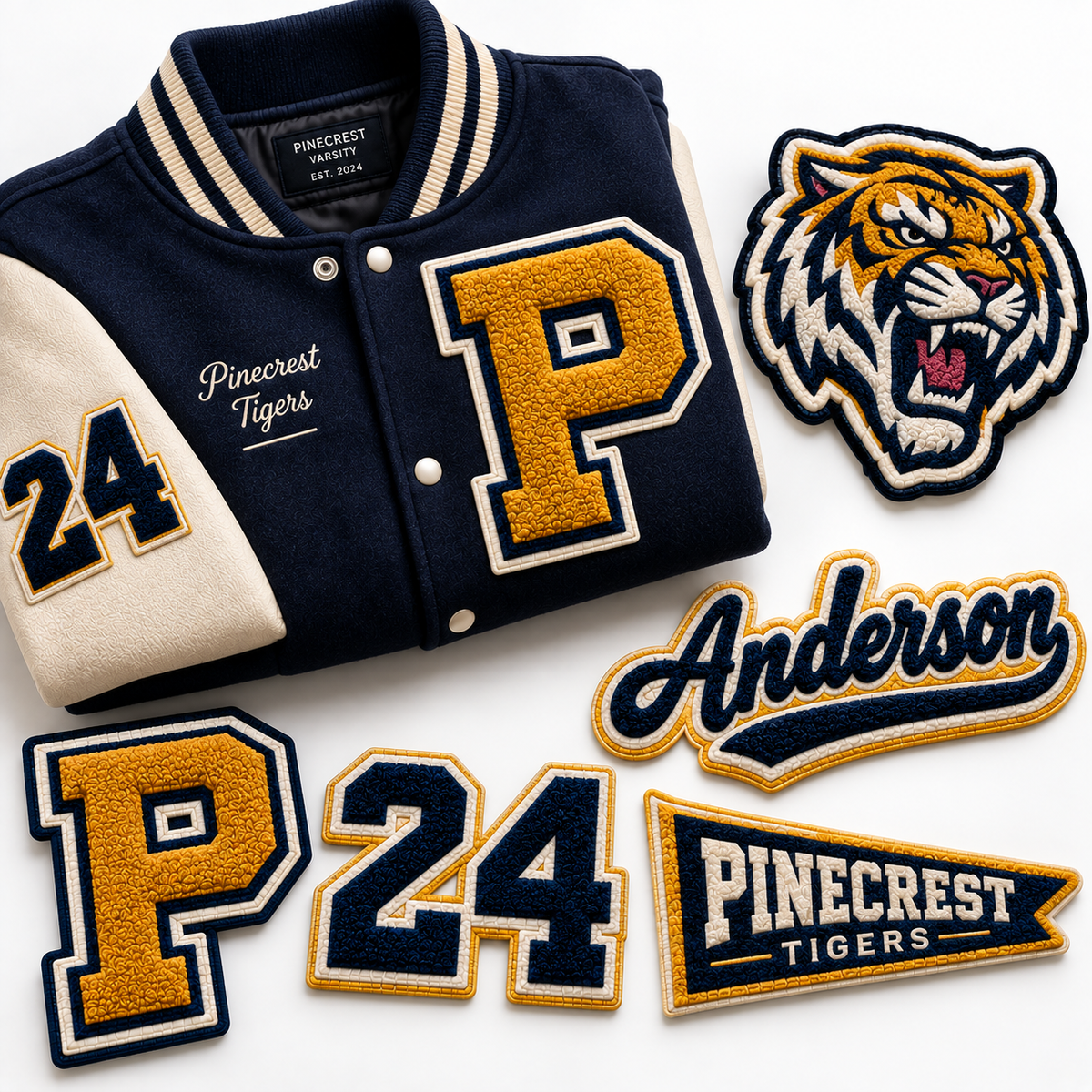 Custom Chenille Varsity Patches | Letter, Number, Name & Logo Patches | Personalized Letterman Jacket Patches