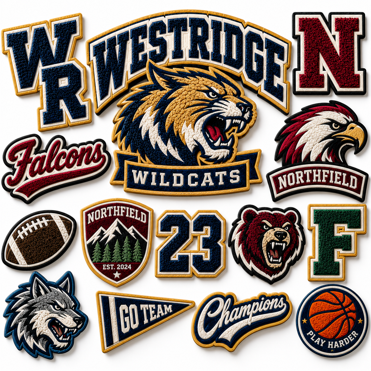 Custom Chenille Varsity Patches | Letter, Number, Name & Logo Patches | Personalized Letterman Jacket Patches