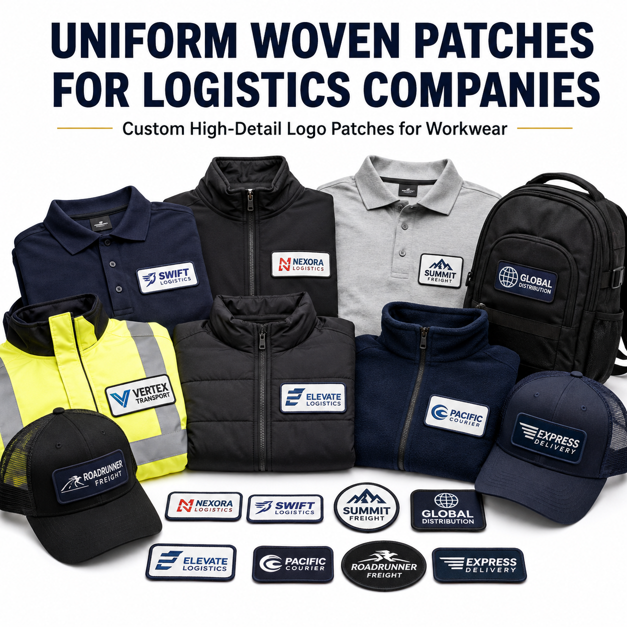 Uniform Woven Patches for Logistics Companies | Custom High-Detail Logo Patches for Workwear