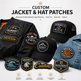 Custom Jacket & Hat Embroidered Patches | Premium Personalized Logo Patches for Caps & Apparel