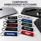 Corporate Embroidered Keychains | Custom Logo Promotional Keychains for Businesses & Events