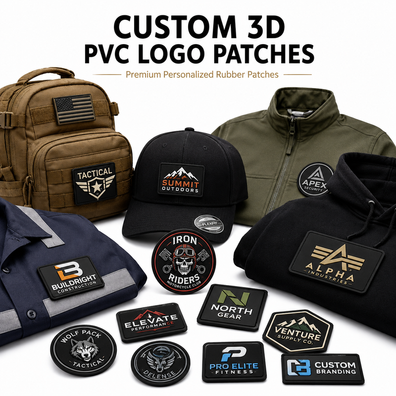 Custom 3D PVC Logo Patches | Premium Personalized Rubber Patches for Brands & Uniforms