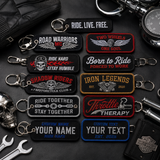 Custom Motorcycle Embroidered Keychains | Personalized Biker Logo & Motorcycle Club Keychains