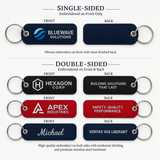 Made-to-Order Embroidered Keychains | Custom Logo, Name & Personalized Fabric Keychains