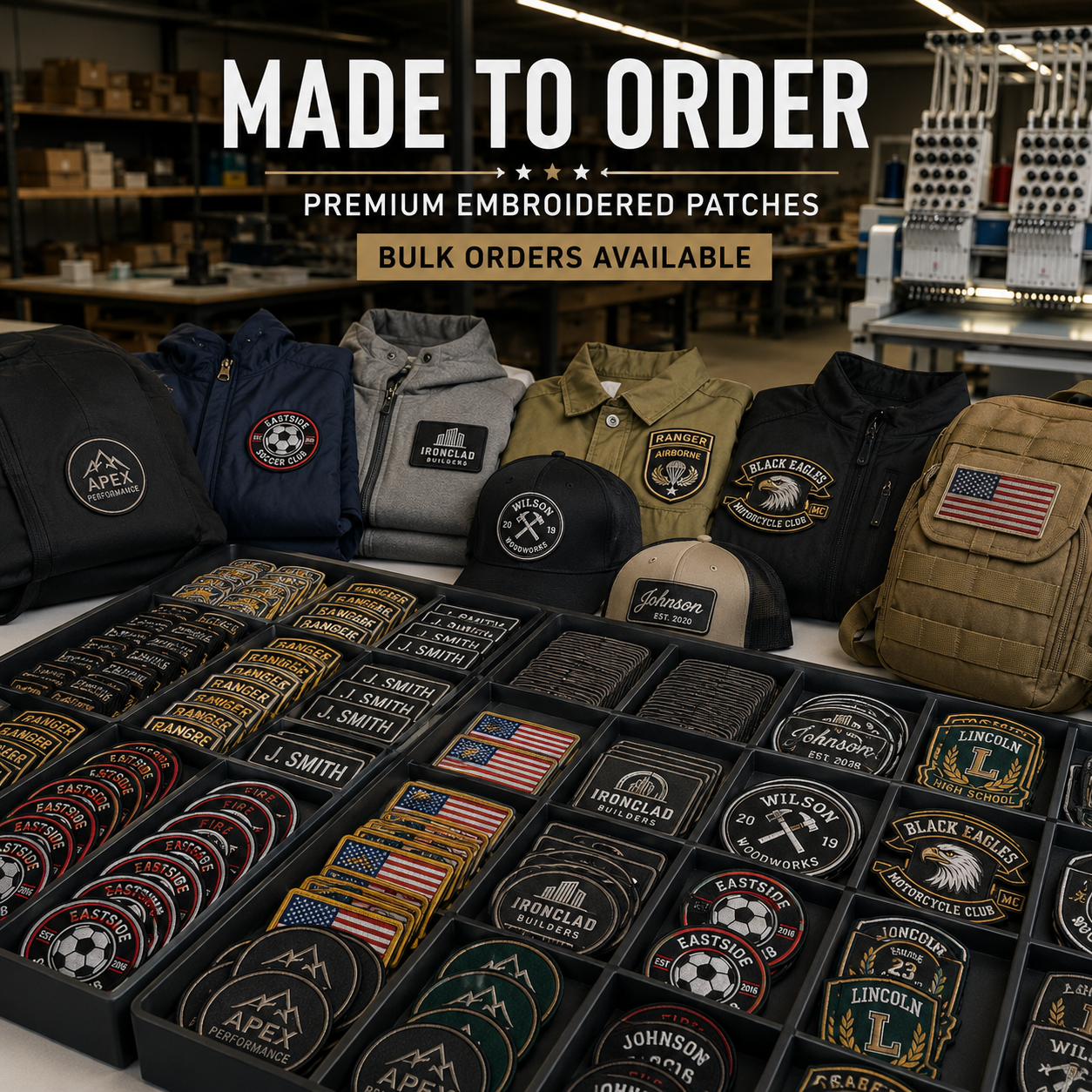 Custom Embroidered Patches Made to Order | Personalized Logo, Name & Team Patches