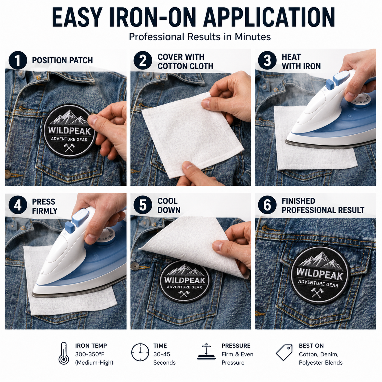 Custom Iron-On Embroidered Patches | Personalized Logo Patches for Clothing, Jackets, Hats & Bags