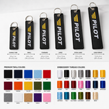 Custom Embroidered Flight Tag Keychains | Personalized Logo, Name & Jet Tag Keychains