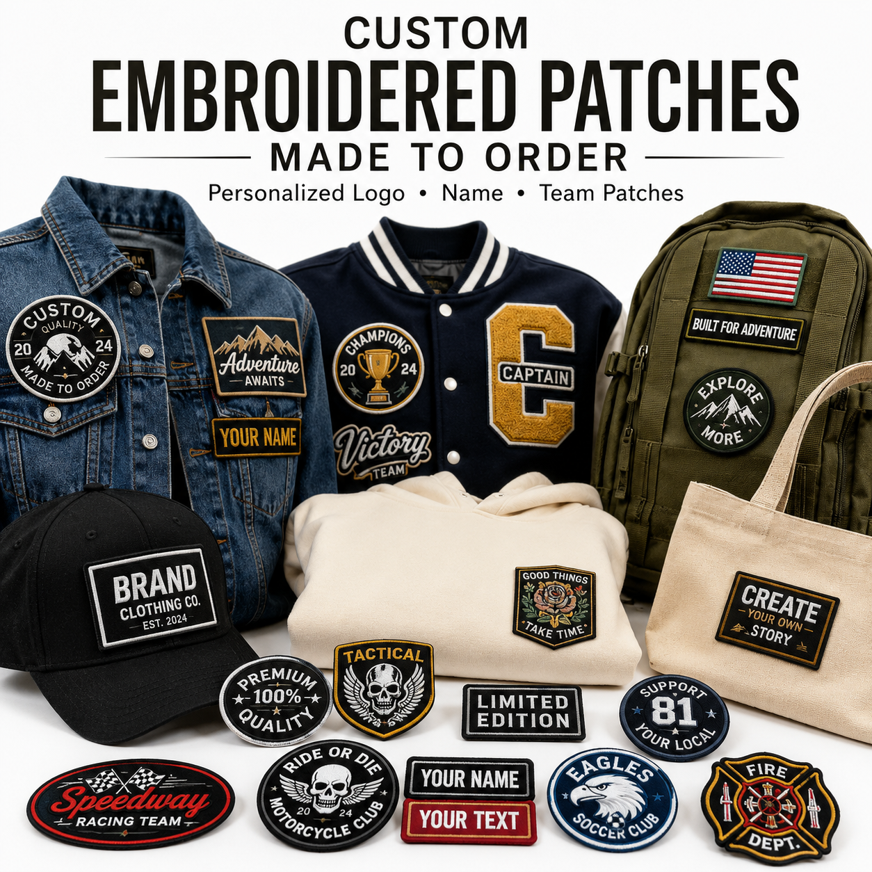 Custom Embroidered Patches Made to Order | Personalized Logo, Name & Team Patches