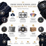 School & College PVC Patches | Custom 3D Rubber Logo Patches for Uniforms, Clubs & Teams