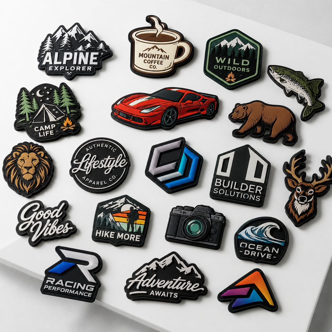 Custom Die-Cut PVC Patches | Premium 3D Rubber Logo Patches in Any Custom Shape
