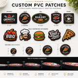 Restaurant Logo PVC Patches | Custom 3D Rubber Logo Patches for Restaurant Uniforms & Aprons