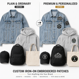 Custom Iron-On Embroidered Patches | Personalized Logo Patches for Clothing, Jackets, Hats & Bags