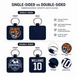 Sports Team Embroidered Keychains | Custom Team Logo, Mascot & Player Name Keychains