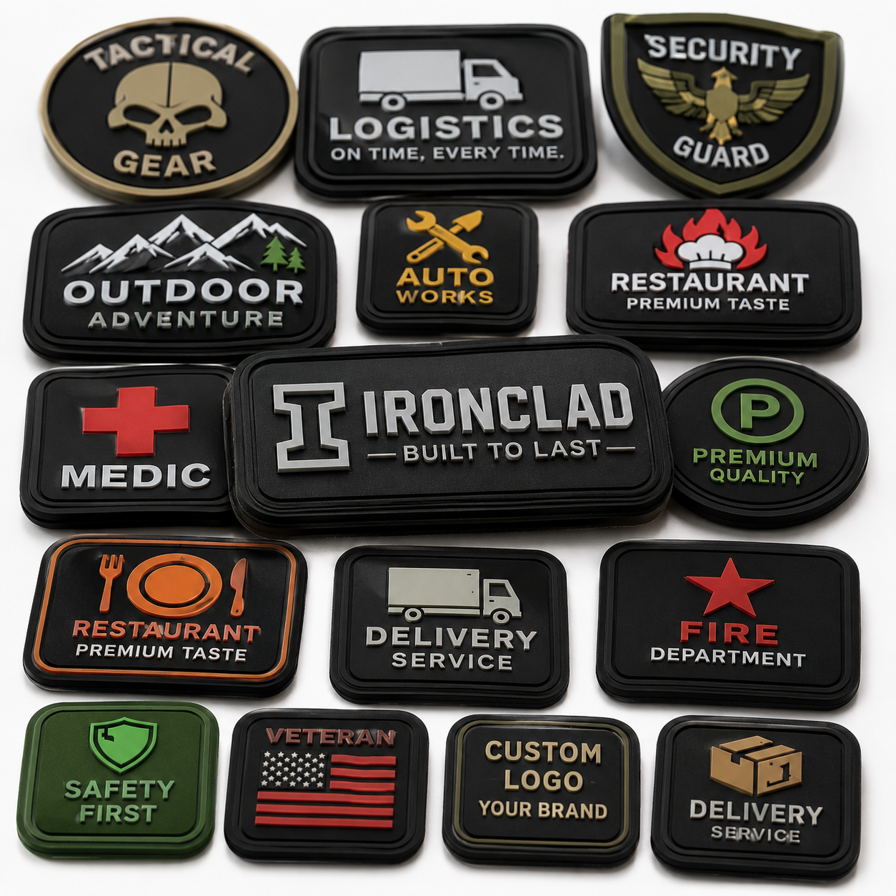 Wholesale Custom PVC Patches | Bulk 3D Rubber Logo Patches for Businesses, Brands & Uniforms