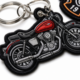 Custom Motorcycle Embroidered Keychains | Personalized Biker Logo & Motorcycle Club Keychains