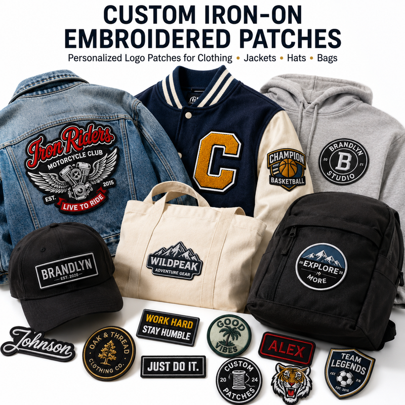 Custom Iron-On Embroidered Patches | Personalized Logo Patches for Clothing, Jackets, Hats & Bags