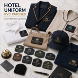 Hotel Uniform PVC Patches | Custom 3D Rubber Logo Patches for Hotels & Hospitality Staff
