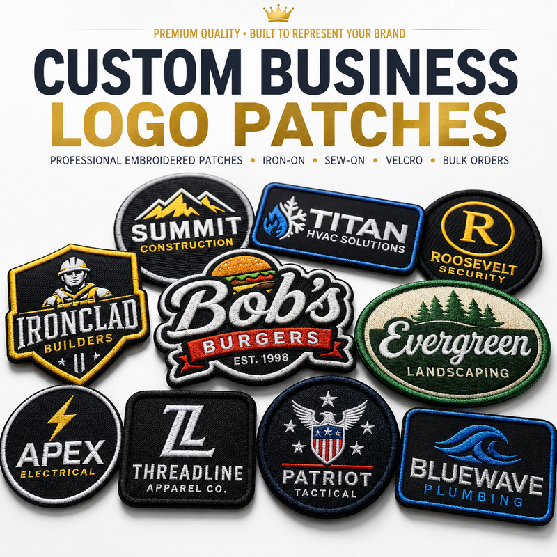 Custom Business Logo Patches | Professional Embroidered Patches for Workwear, Uniforms & Apparel