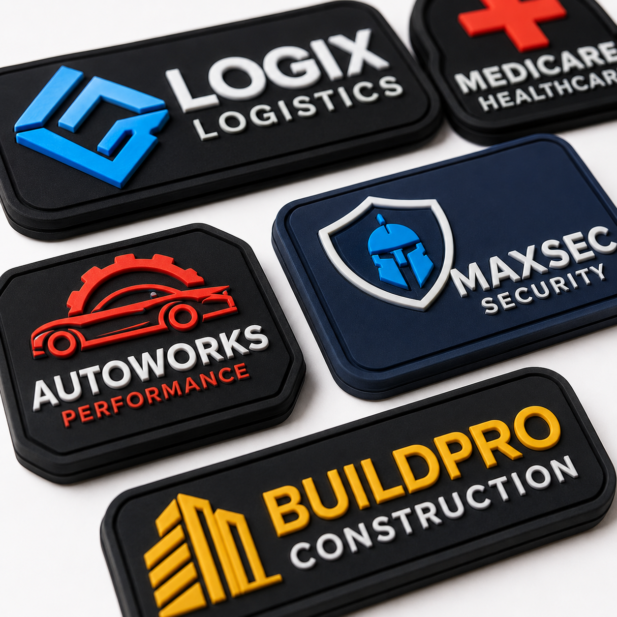 Corporate PVC Logo Patches | Custom 3D Rubber Logo Patches for Business Uniforms & Branding