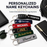 Personalized Name Keychains | Custom Embroidered Name & Logo Keychains for Gifts & Business