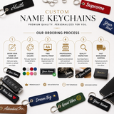 Personalized Name Keychains | Custom Embroidered Name & Logo Keychains for Gifts & Business