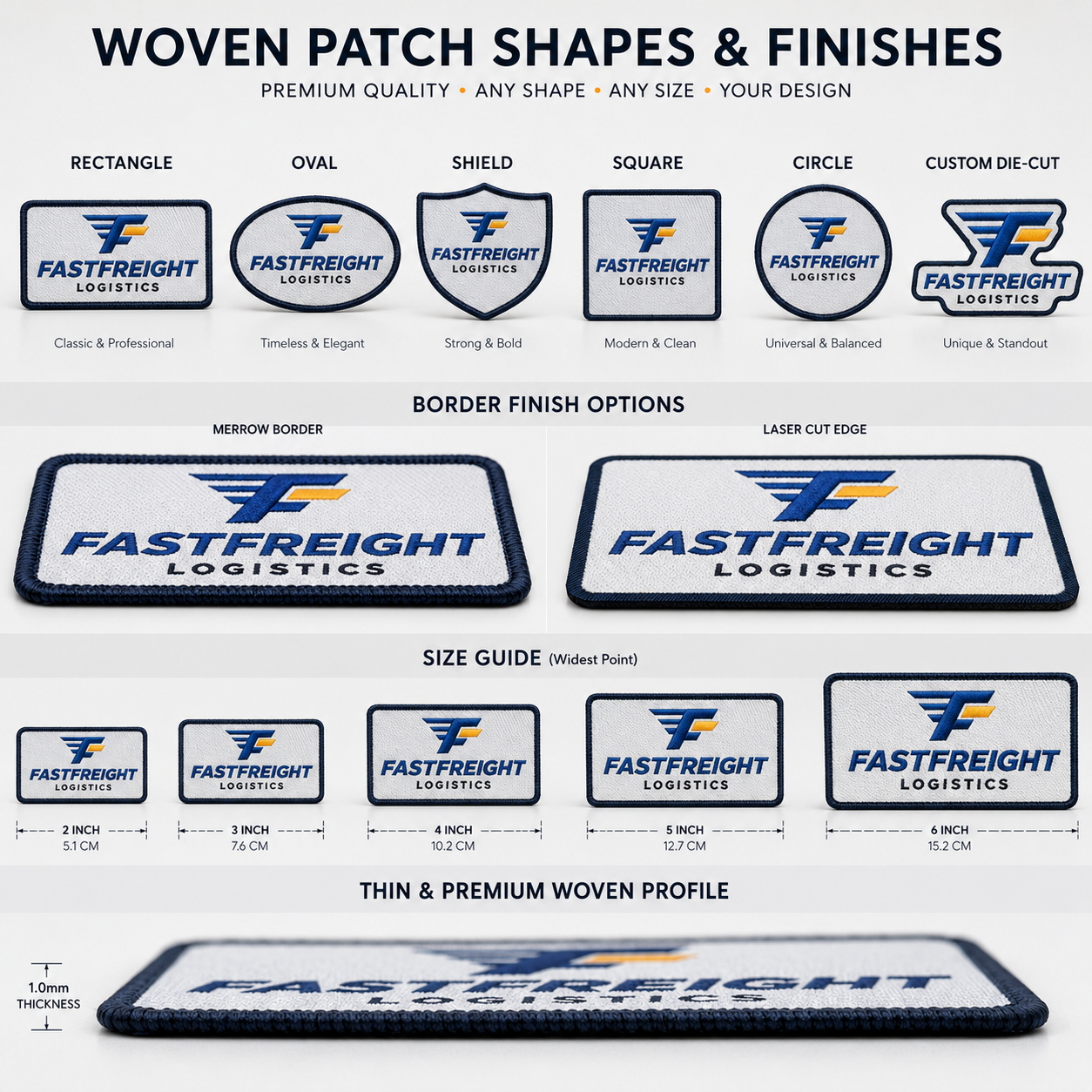 Uniform Woven Patches for Logistics Companies | Custom High-Detail Logo Patches for Workwear