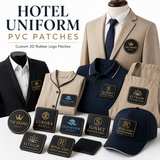 Hotel Uniform PVC Patches | Custom 3D Rubber Logo Patches for Hotels & Hospitality Staff