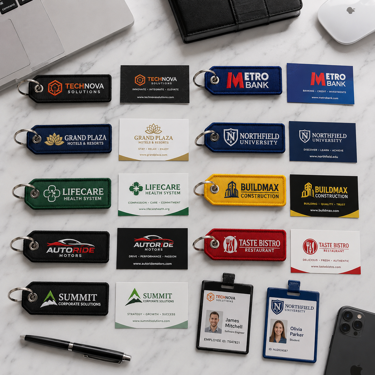 Corporate Embroidered Keychains | Custom Logo Promotional Keychains for Businesses & Events